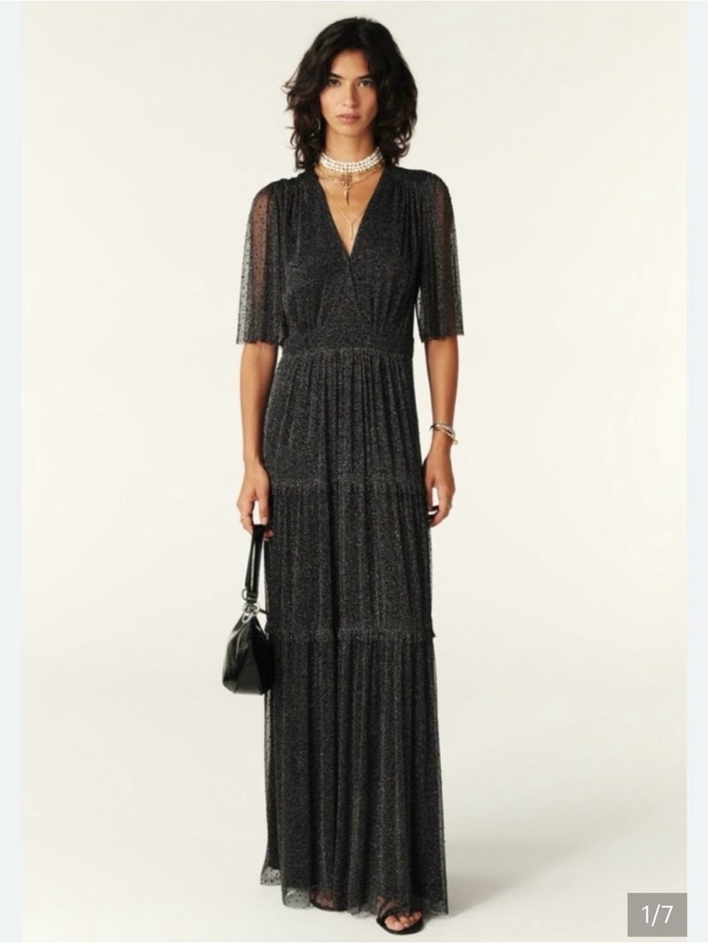 Ba&sh Ryan Tiered Dress Maxi Evening Dress XS - Like New